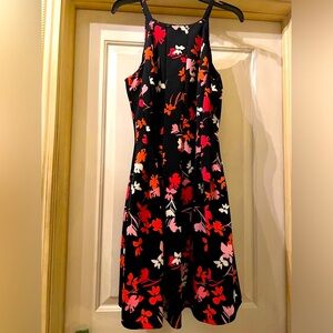 Floral halter-high neck dress
